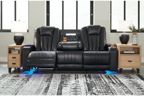 Center Point Reclining Sofa With Drop Down Table - (2400489)