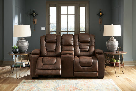 Owner's Box Power Reclining Loveseat With Console - (2450518)