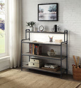 Cordelia - Bookshelf - Led, Antique Oak, Sandy Black & Dark Bronze Hand-Brushed Finish