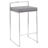 Fuji - Counter Stool Steel With Cushion - Stainless Steel