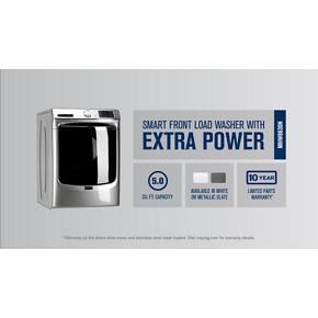 Smart Front Load Washer With Extra Power And 24-Hr Fresh Hold Option - 5.0 Cubic Feet - Metallic Slate