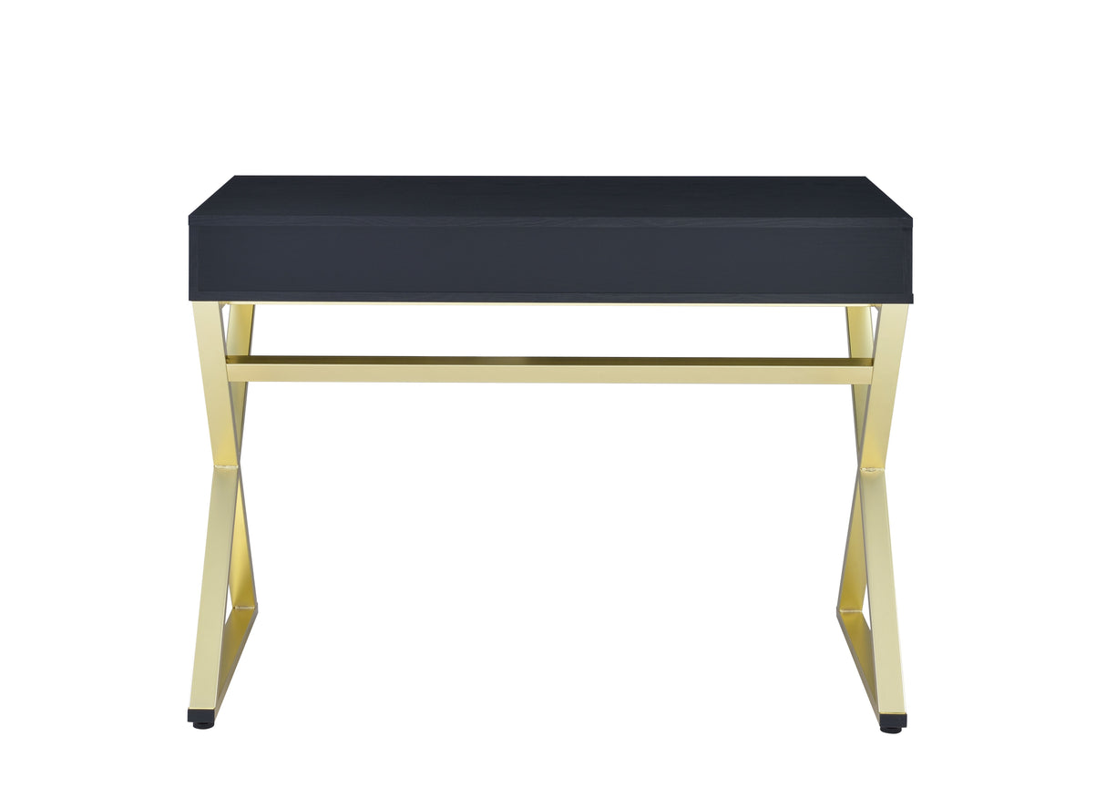 Coleen - Vanity Desk - Black & Brass Finish - 31"