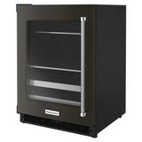 24" Beverage Center With Glass Door And Metal-Front Racks And PrintShield Finish