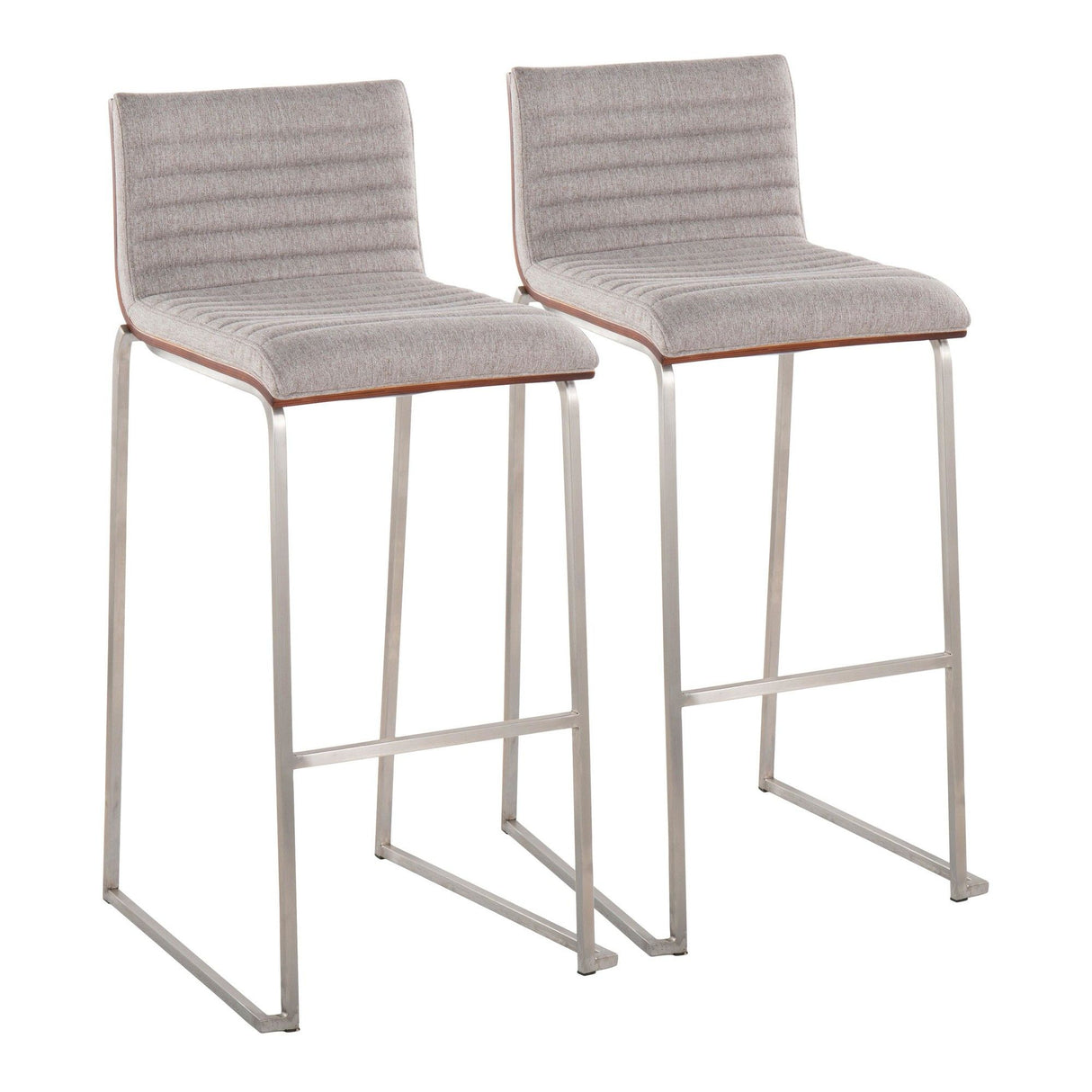 Mason Mara - 30" Fixed-height Barstool (Set of 2) - Beige