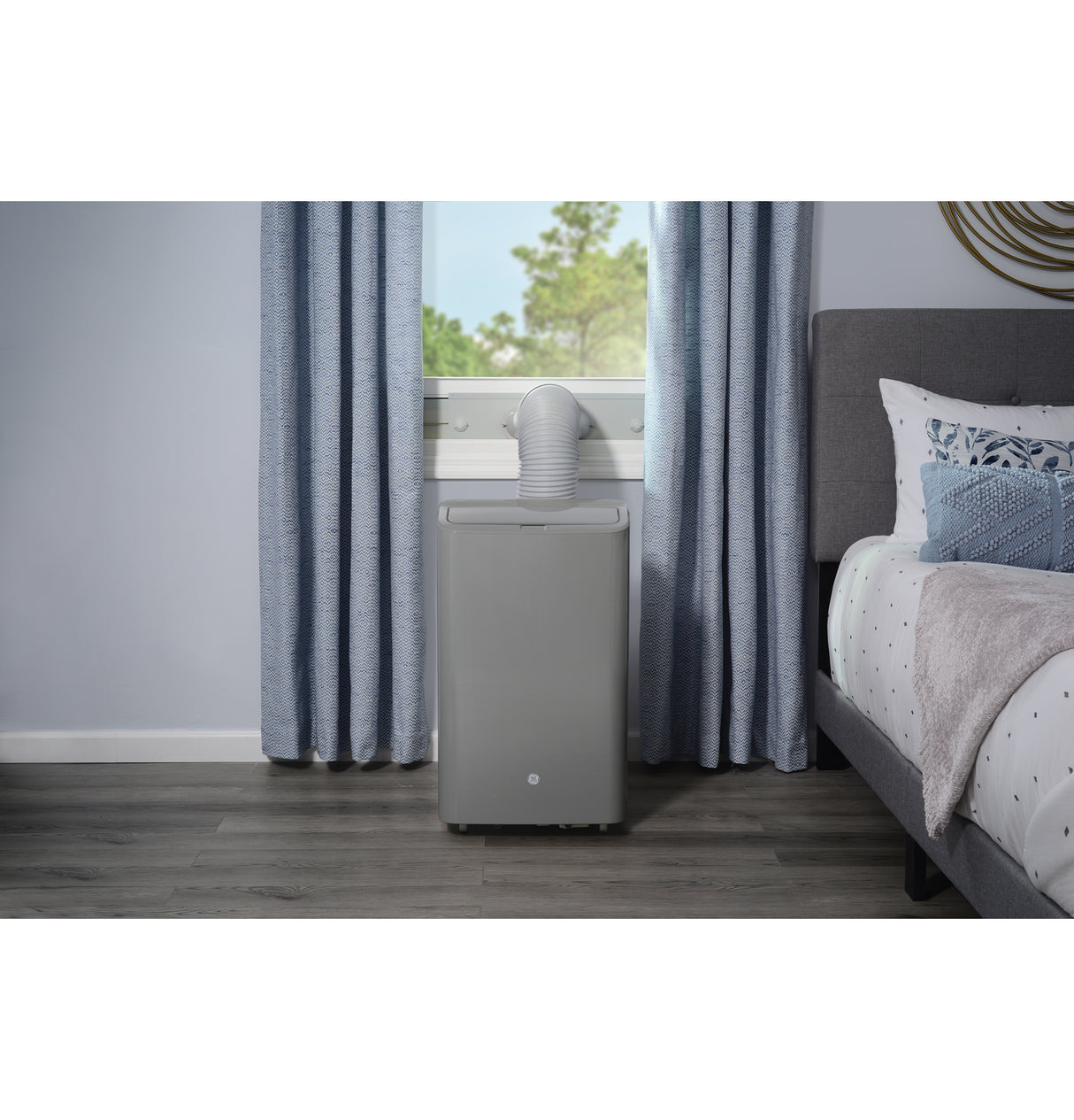 GE(R) 7,500 BTU Smart Portable Air Conditioner with Dehumidifier and Remote, Grey - (APWD07JASG)