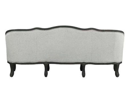 Samael - Sofa - Gray Linen & Dark Brown Finish