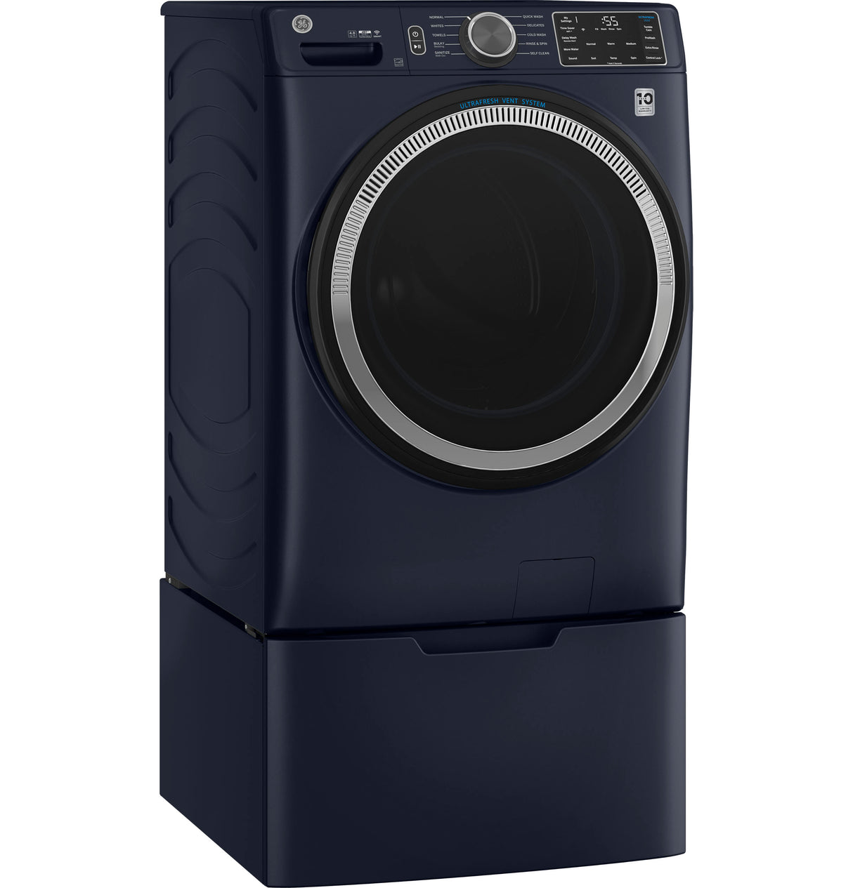 GE(R) ENERGY STAR(R) 4.8 cu. ft. Capacity Smart Front Load Washer with UltraFresh Vent System with OdorBlock(TM) and Sanitize w/Oxi - (GFW550SPRRS)