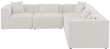 Cube - Modular Sectional 5 Piece - Cream - Fabric - Modern & Contemporary