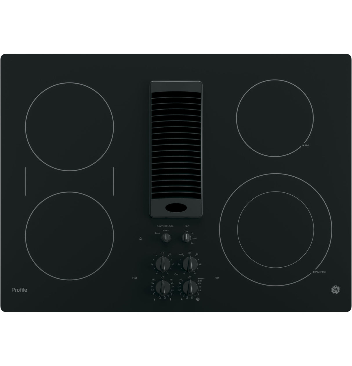 GE Profile(TM) 30" Downdraft Electric Cooktop - (PP9830DRBB)