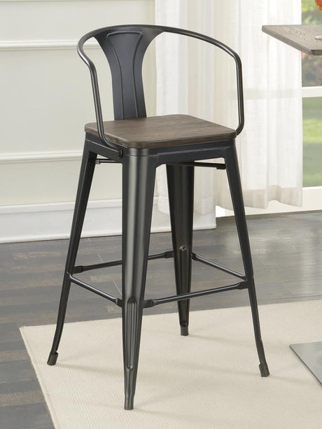 Cavalier - Metal Bar Chair (Set of 2) - Dark Elm And Matte Black