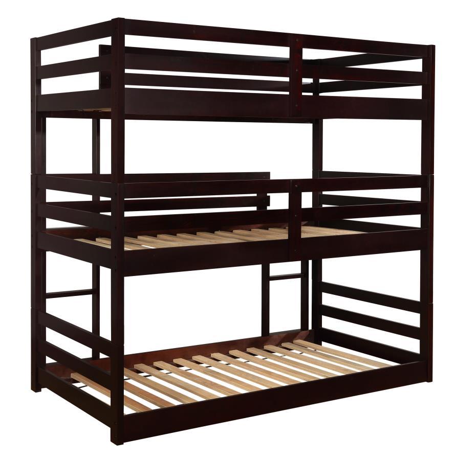 Sandler - Twin Triple Bunk Bed - Cappuccino