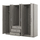 6 Doors Wooden Wardrobe Storage For Bedroom With Big Drawers