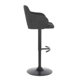 Boyne - Adjustable Barstool (Set of 2) - Dark Gray Noise And Black