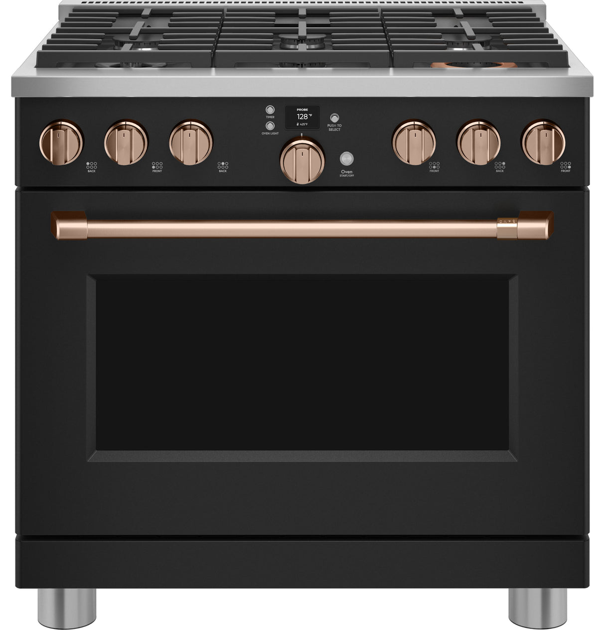 Caf(eback)(TM) 36" Smart Dual-Fuel Commercial-Style Range with 6 Burners (Natural Gas) - (C2Y366P3TD1)