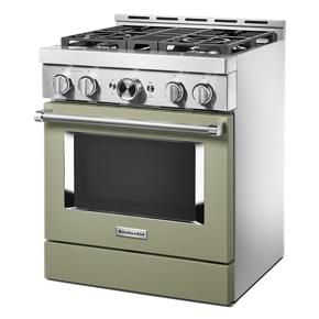 KitchenAid 30'' Smart Commercial-Style Gas Range With 4 Burners - Avocado Cream