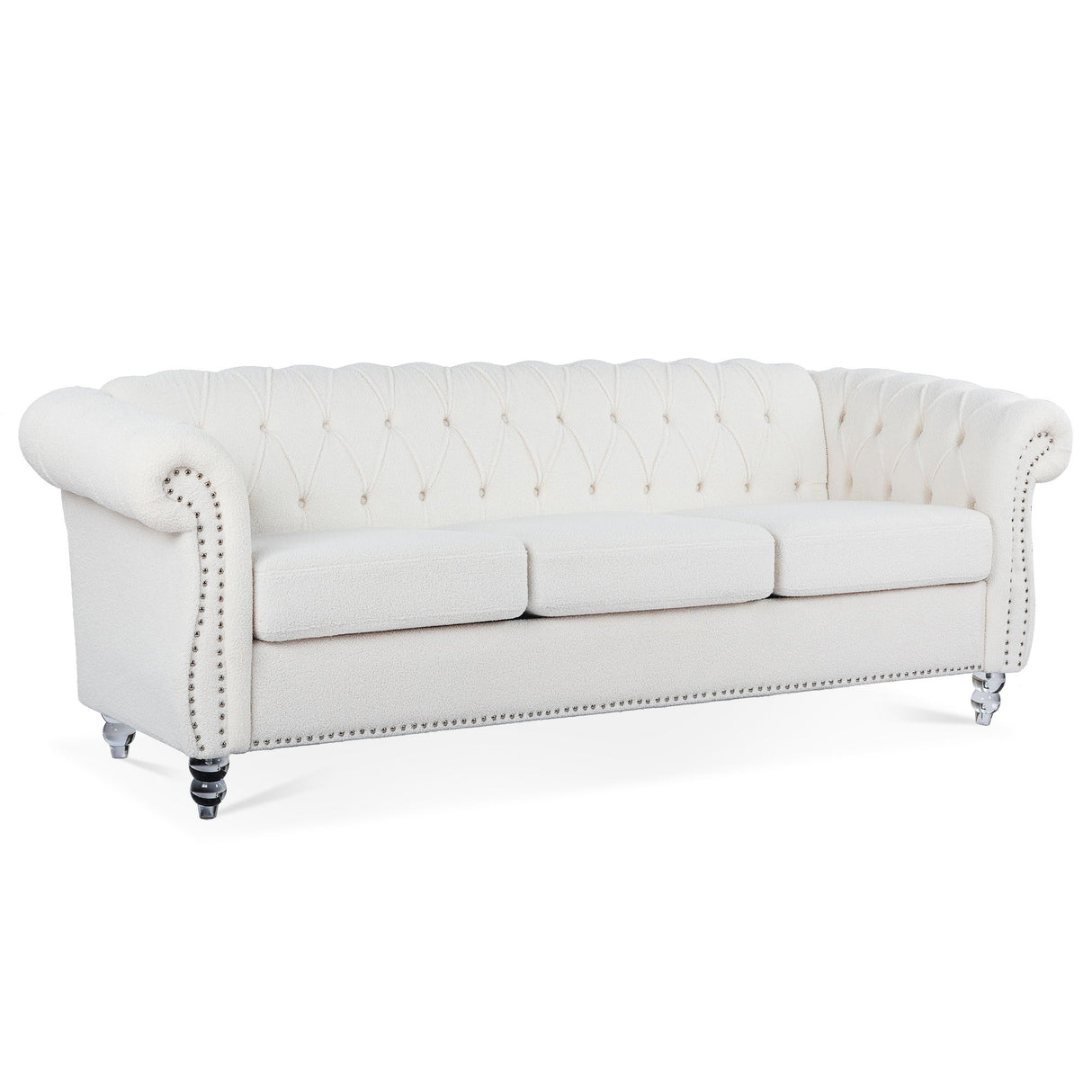 Rolled Arm Chesterfield 3 Seater Sofa