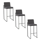 Fuji - High Back Barstool - Black Steel Legs