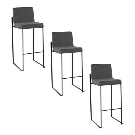 Fuji - High Back Barstool - Black Steel Legs