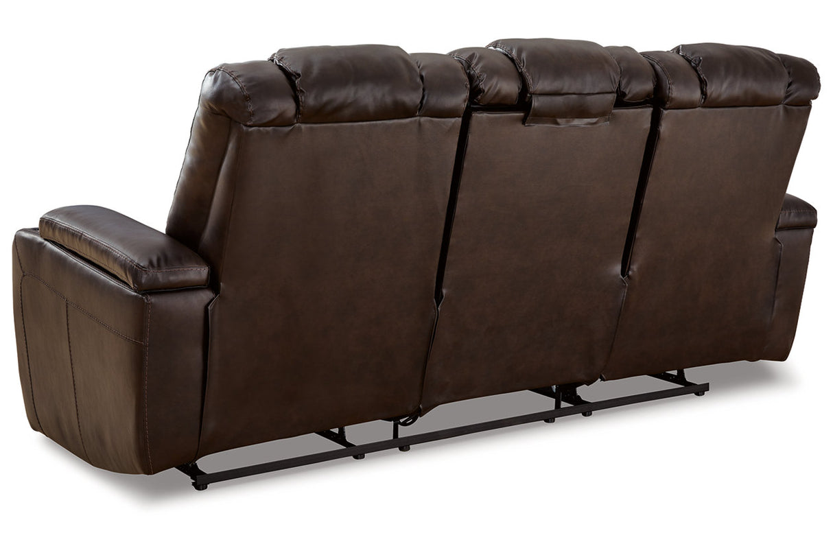 Mancin Reclining Sofa With Drop Down Table - (2970389)