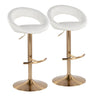 Posh - Glam Adjustable Barstool With Swivel - Gold Metal (Set of 2)