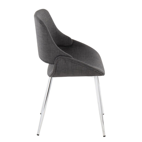 Fabrico - Chair (Set of 2) - Dark Gray And Chrome