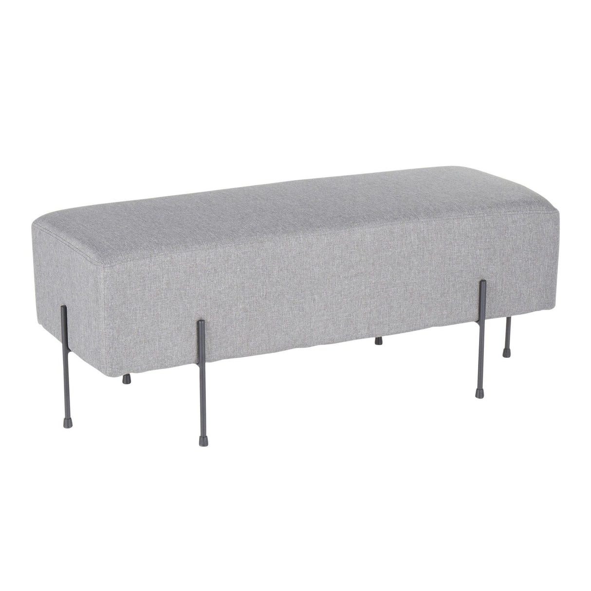 Daniella - Bench - Black Metal And Gray Fabric