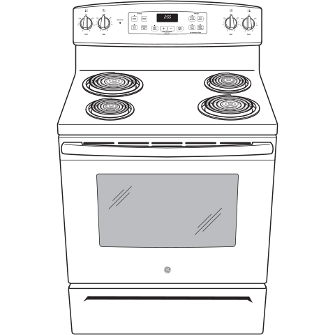 GE(R) 30" Free-Standing Self-Clean Electric Range - (JB256DMBB)