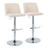 Toriano - Adjustable Barstool (Set of 2) - Chrome Base