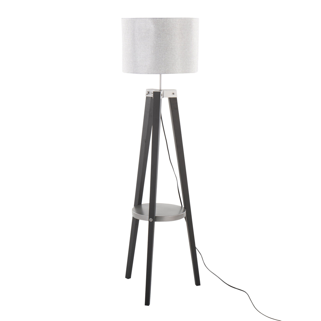 Compass - Mid Century Modern Floor Lamp With Shelf