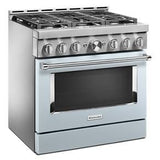 KitchenAid 36'' Smart Commercial-Style Gas Range With 6 Burners - Misty Blue