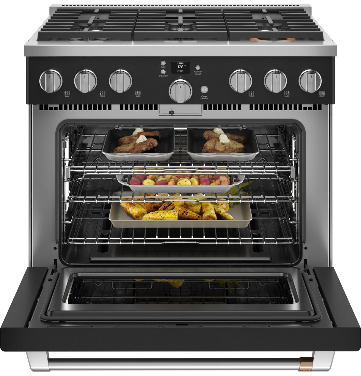 Caf(eback)(TM) 36" Smart All-Gas Commercial-Style Range with 6 Burners (Natural Gas) - (CGY366P3TD1)