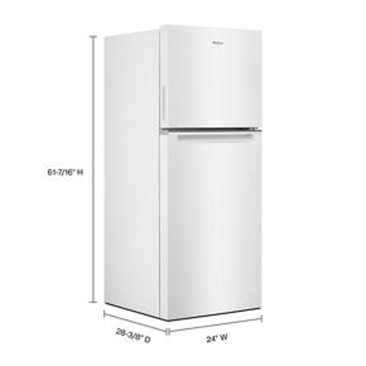 24" Wide Small Space Top-Freezer Refrigerator - 11.6 Cubic Feet - White - Metal