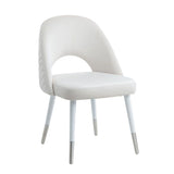 Zemirah - Side Chair (Set of 2) - White Velvet & White