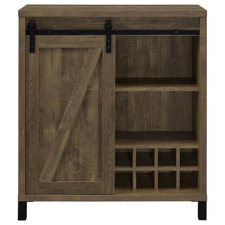 Arlington - Bar Cabinet With Sliding Door - Rustic Oak