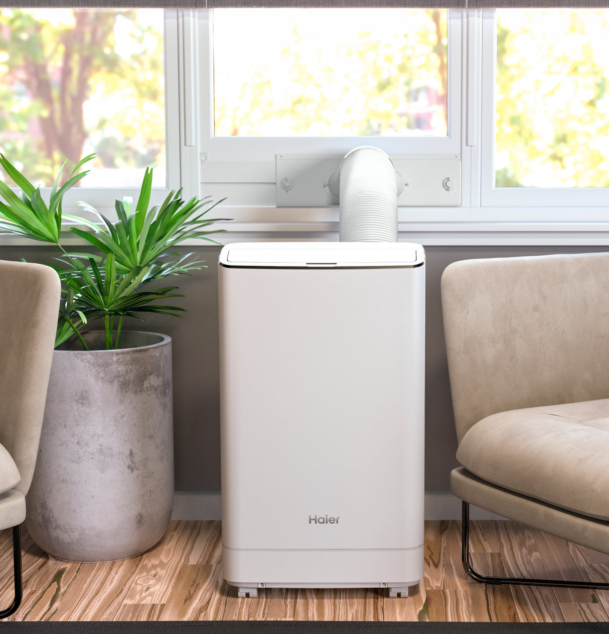 Haier 11,000 BTU Portable Air Conditioner for Medium Rooms up to 450 sq ft. (7,800 BTU SACC) - (QPCA11YBMW)