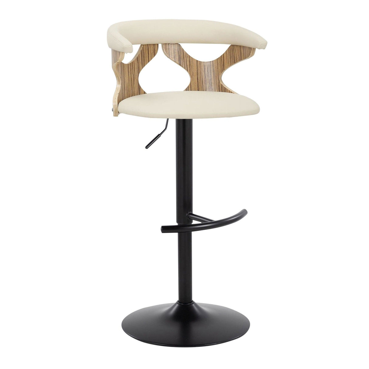 Gardenia - Adjustable Barstool (Set of 2) - Cream And Zebra