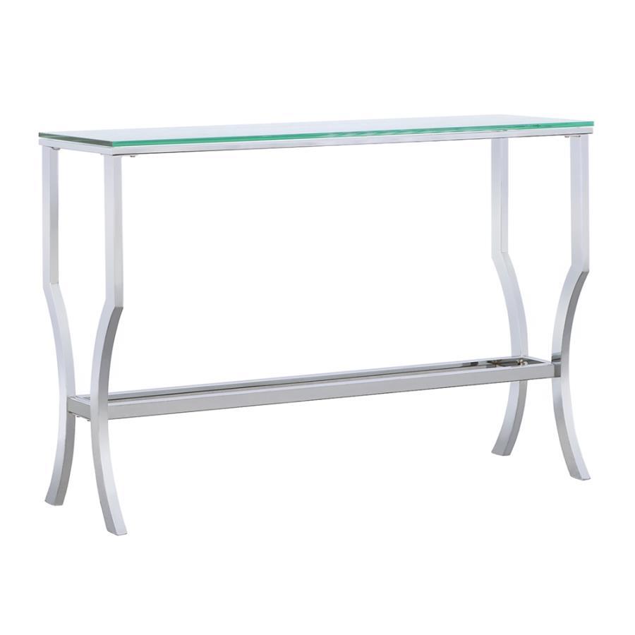 Saide - Rectangular Glass Top Entryway Console Table - Chrome