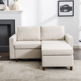 2 Seat Module Sectional Sofa Couch With 1 Ottoman For Living Room, Seat Cushion And Back Cushion Non-Removable And Non-Washable