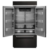 24.2 Cubic Feet 42" Width Built-In Stainless French Door Refrigerator With Platinum Interior Design - Black