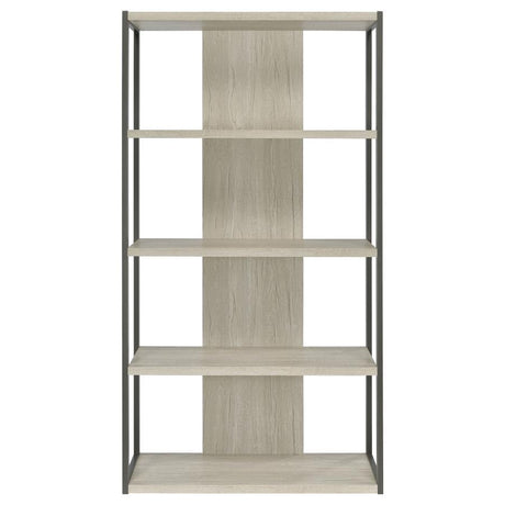 Loomis - 4-Shelf Bookcase - Whitewashed Gray