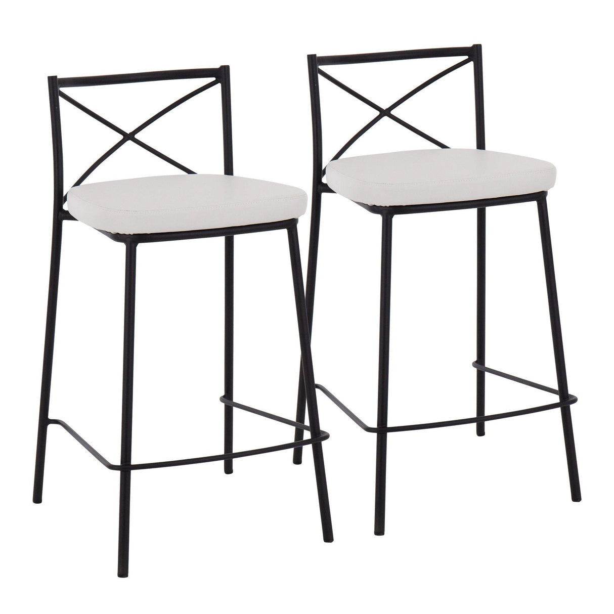 Modern Charlotte - 25" Fixed-Height Counter Stool (Set of 2)