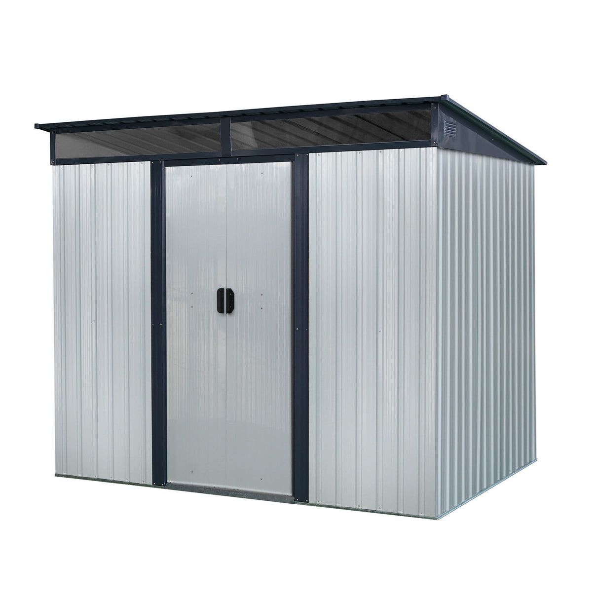 Outdoor Metal Storage Shed And Transparent Plate For Garden, Lawn