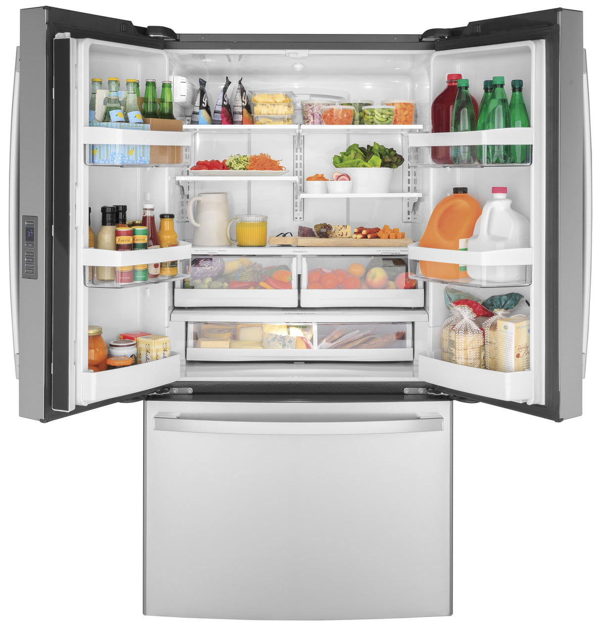 GE(R) ENERGY STAR(R) 23.1 Cu. Ft. Counter-Depth Fingerprint Resistant French-Door Refrigerator - (GWE23GYNFS)