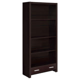 Skylar - 5-Shelf Bookcase With Storage Drawer - Cappuccino