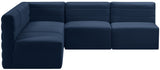 Quincy - Modular Sectional 5 Piece - Navy - Fabric - Modern & Contemporary