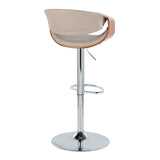 Symphony - Mid Century Modern Adjustable Barstool With Swivel With Oval Footrest (Set of 2)