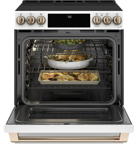 Caf(eback)(TM) 30" Smart Slide-In, Front-Control, Radiant and Convection Range - (CES700P4MW2)