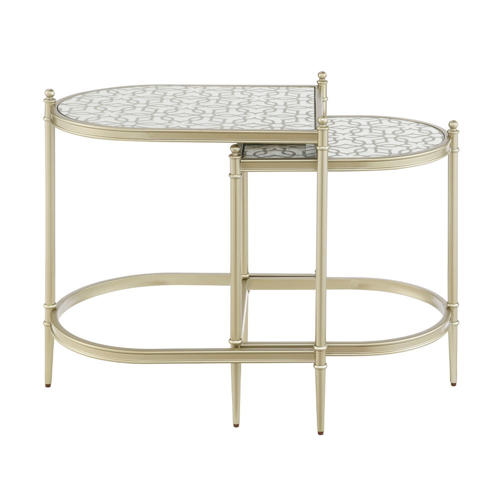 Zaba - Nesting Table - Glass Top & Silver