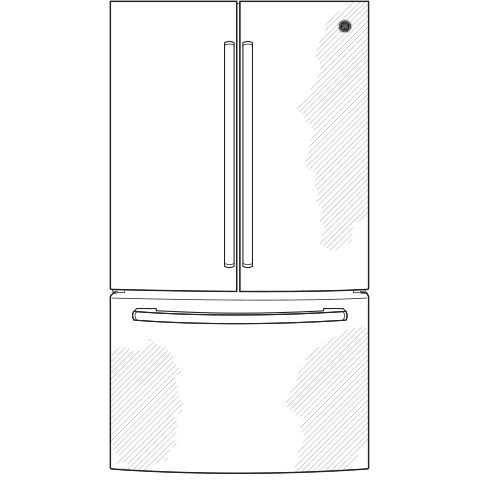 GE(R) ENERGY STAR(R) 18.6 Cu. Ft. Counter-Depth French-Door Refrigerator - (GWE19JGLWW)