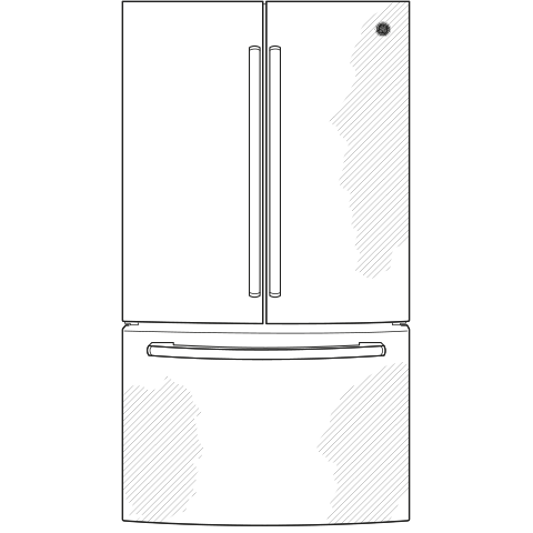 GE(R) ENERGY STAR(R) 18.6 Cu. Ft. Counter-Depth French-Door Refrigerator - (GWE19JMLES)